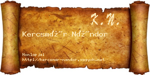 Kercsmár Nándor névjegykártya