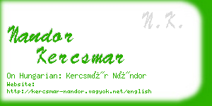 nandor kercsmar business card